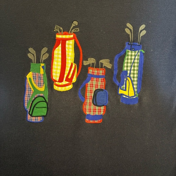 Preppy Navy Golf Print Vintage Shirt Small - Picture 5 of 5